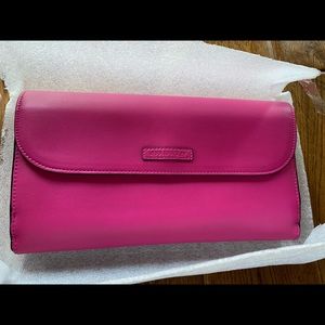 Vera Bradley Flap Clutch vegan leather NWT fuchsia pink